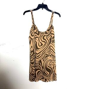 Wild‎ Fable Brown & Tan Swirl Mini Dress